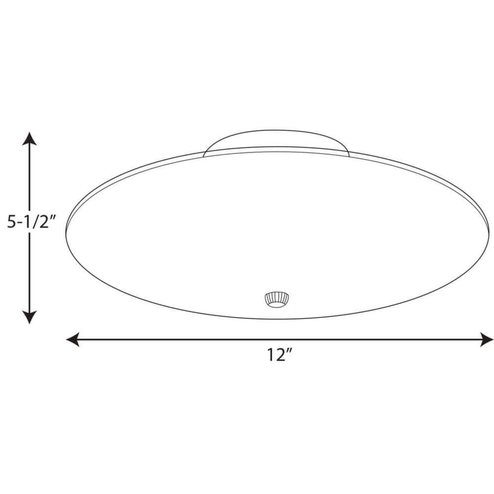 12" White Glass Drum Two-Light Ceiling Fixture