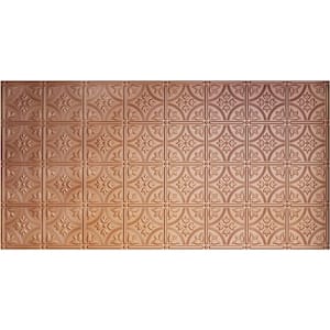 Dimensions Faux 2 ft. x 4 ft. Tin Style Ceiling and Wall Tiles in Copper