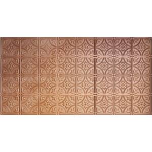 Dimensions 2 ft. x 4 ft. Glue Up Tin Ceiling Tile in Metallic Copper