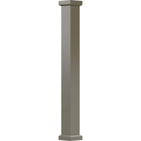 AFCO 8' x 5-1/2" Endura-Aluminum Empire Style Column, Square Shaft (Load-Bearing 12,000 LBS), Non-Tapered, Clay
