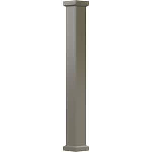 9' x 5-1/2" Endura-Aluminum Empire Style Column, Square Shaft (Post Wrap Installation), Non-Tapered, Clay