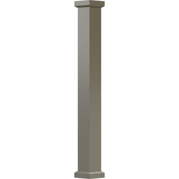 AFCO 9' x 7-1/4" Endura-Aluminum Empire Style Column, Square Shaft (For Post Wrap Installation), Non-Tapered, Clay
