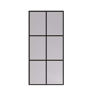 Vista 34 in. W x 72 in. H Fixed Framed Shower Door in Matte Black Finish with Patterned Glass