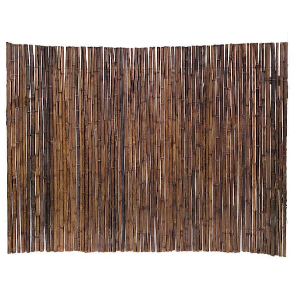 6 ft. H x 8 ft. W Caramel Brown Rolled Bamboo Fence Decorative Fencing Panel