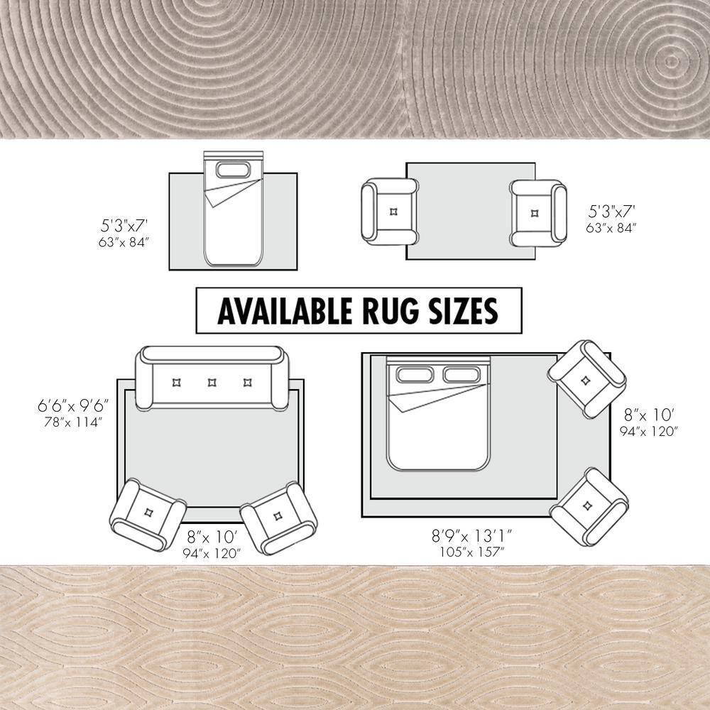 Beige Geometric Tufted Rectangular 6' x 9' Synthetic Rug