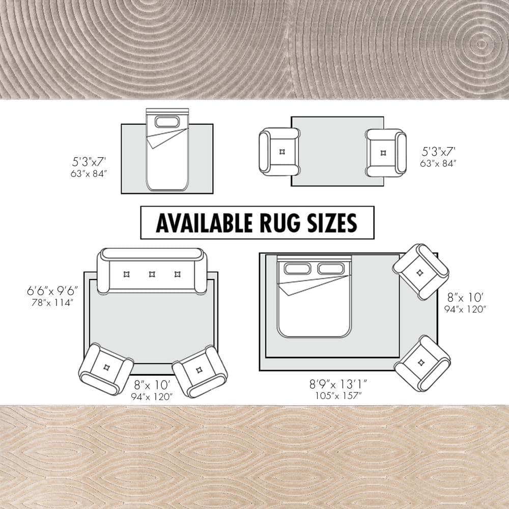 Beige Geometric Tufted Rectangular 6' x 9' Synthetic Rug