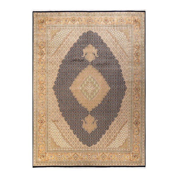 Mogul Traditional Black 9 ft. x 12 ft. 4 in. Oriental Area Rug