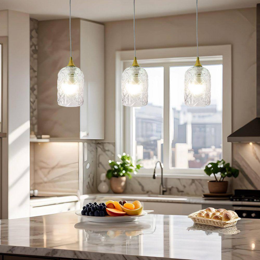 25-Watt 1-Light Gold Mini Pendant Light with Clear Glass Shade and No Bulb Included price history on PriceWatchPro