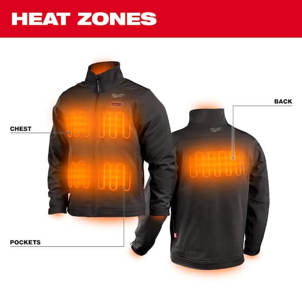 Men's 2X-Large M12 12V Lithium-Ion Cordless TOUGHSHELL Black Heated Jacket with (1) 3.0 Ah Battery and Charger