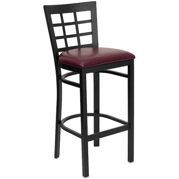 Offex Black Window Back Metal, Commercial Bar Stools Canada