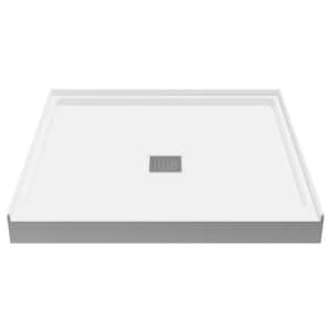 SBHDX Series 36 in. L x 36 in. W Alcove Shower Pan Base with Center Drain in Glossy White Marine Acrylic Material