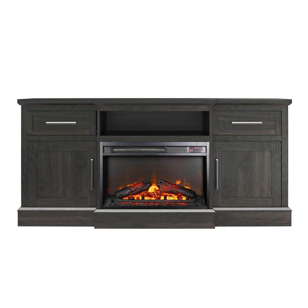 Ameriwood Home Galloway Electric Fireplace and TV Console for TVs up to 65 ft., Espresso