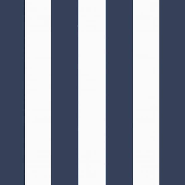 24 in. x 24 in. 2-Piece Deep Seating Outdoor Lounge Chair Cushion in Sapphire Blue Cabana Stripe