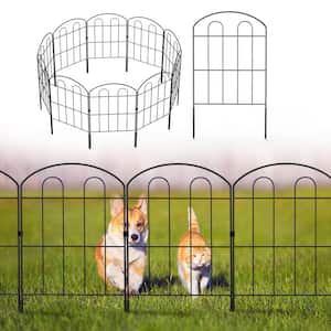 24 in. H x 13 in. W Rustproof Metal Arched Double Gate Garden Fence 28-Piece Set
