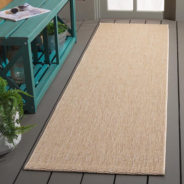 Sisal All-Weather Natural 2 ft. x 8 ft. Solid Woven Indoor/Outdoor Runner Rug