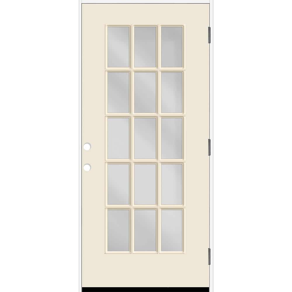 Reliant 32 in. x 80 in. FullLite 15L SDL Clear Glass LHOS Linen Finish Fiberglass Prehung Front Door w/4-9/16 Jamb price history on PriceWatchPro
