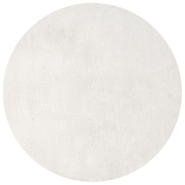 JONATHAN Y Haze Solid Low-Pile Cream 4 ft. Round Area Rug