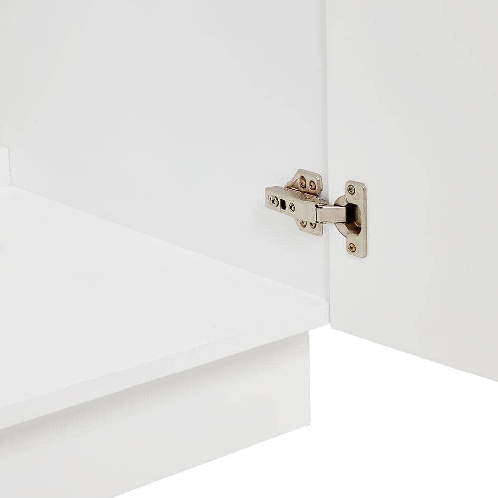 White Carrara Marble Top Freestanding Single Basin Vanity