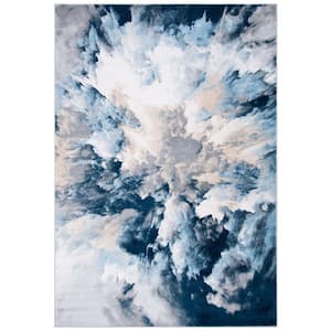 Lagoon Blue/Beige 8 ft. x 10 ft. Abstract Gradient Area Rug