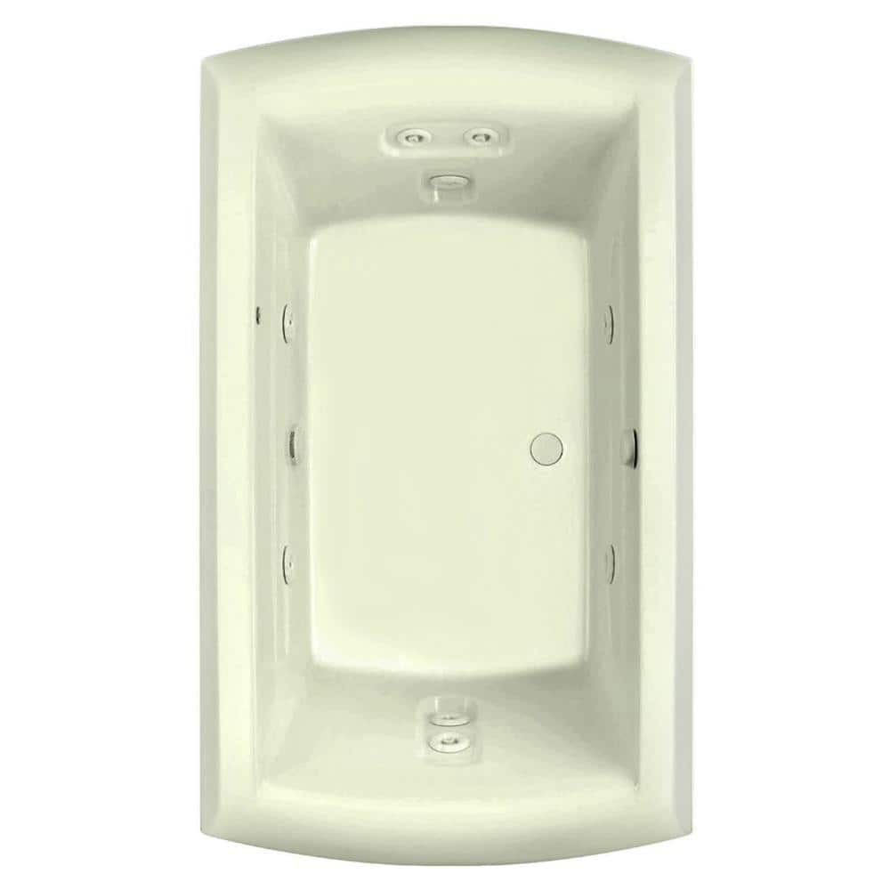 Riviera 72 in. x 42 in. Acrylic Center Drain Rectangular Drop-in Whirlpool 
