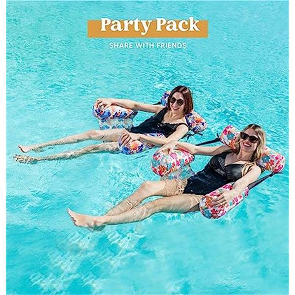 Inflatable Pool Float Chairs 2 Pack Floating Pool Chair Lounge outlet Floats for Swim