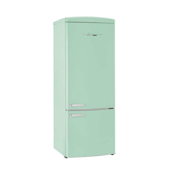 Classic Retro 28 in. 16.7 cu. ft. Frost Free Bottom Freezer Fridge in Summer Mint Green, Energy Star