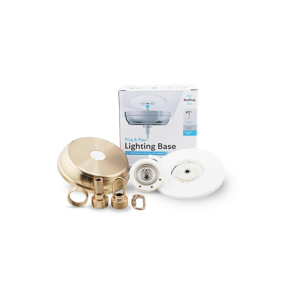 SkyPlug 5 in. Weathered Brass Plug and Play Lighting Base - Carina 5524-WB - The Home Depot SkyPlug 5 in. Weathered Brass Plug and Play Lighting Base - Carina 5524-WB - The Home Depot