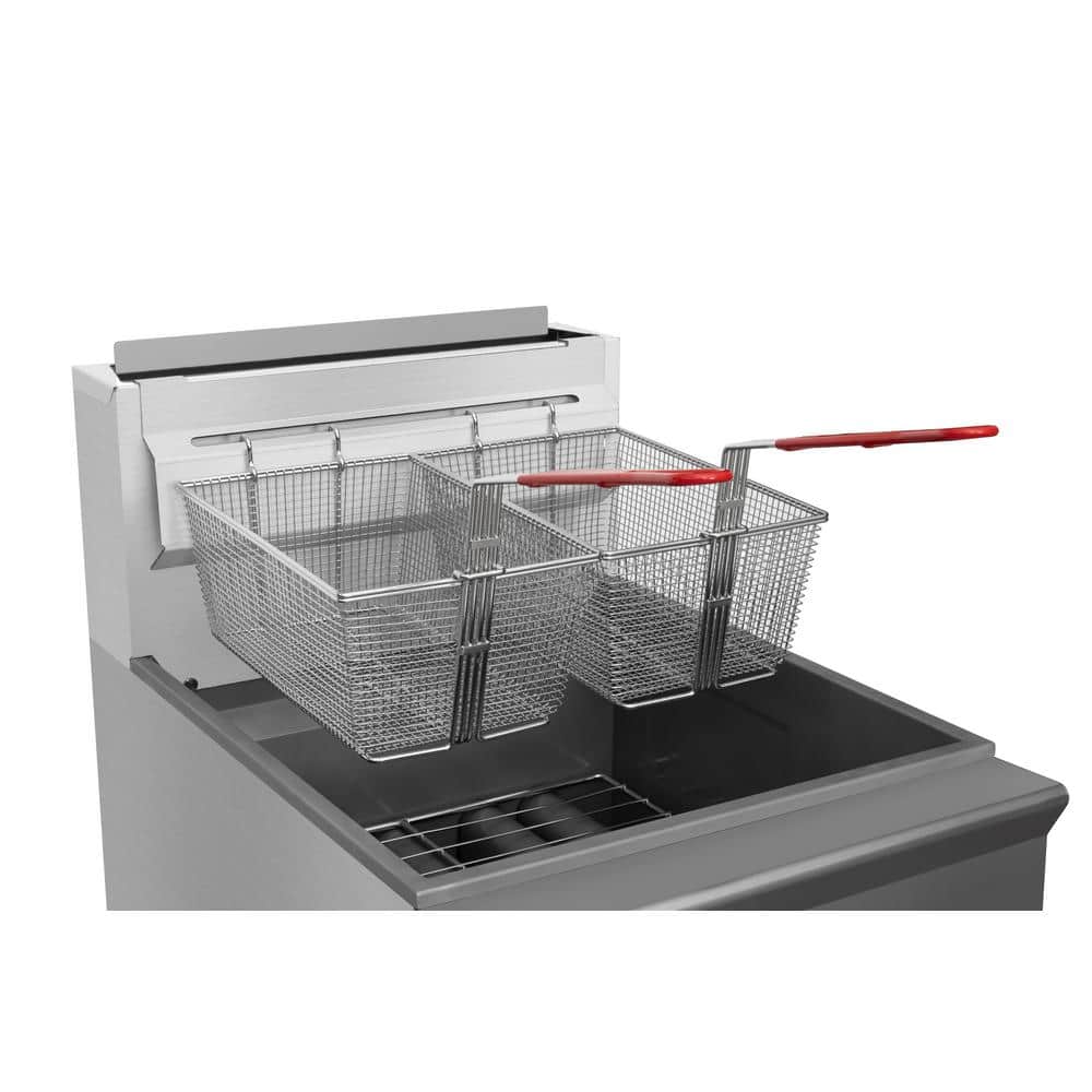 75 lb Stainless Steel Dual Basket Natural Gas Deep Fryer