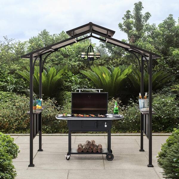 Brown Steel 2-Tier Grill Gazebo Hardtop 