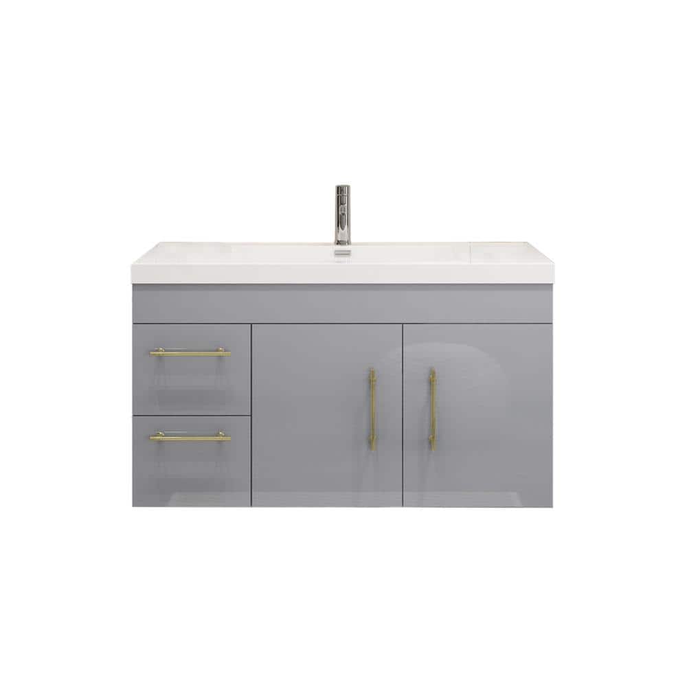 Elsa 19.69 in.Dx 22.05 in. H x 41.45 in. W Bath Vanity in Glossy Gray with White Reinforced Acrylic Top with Sink price history on PriceWatchPro