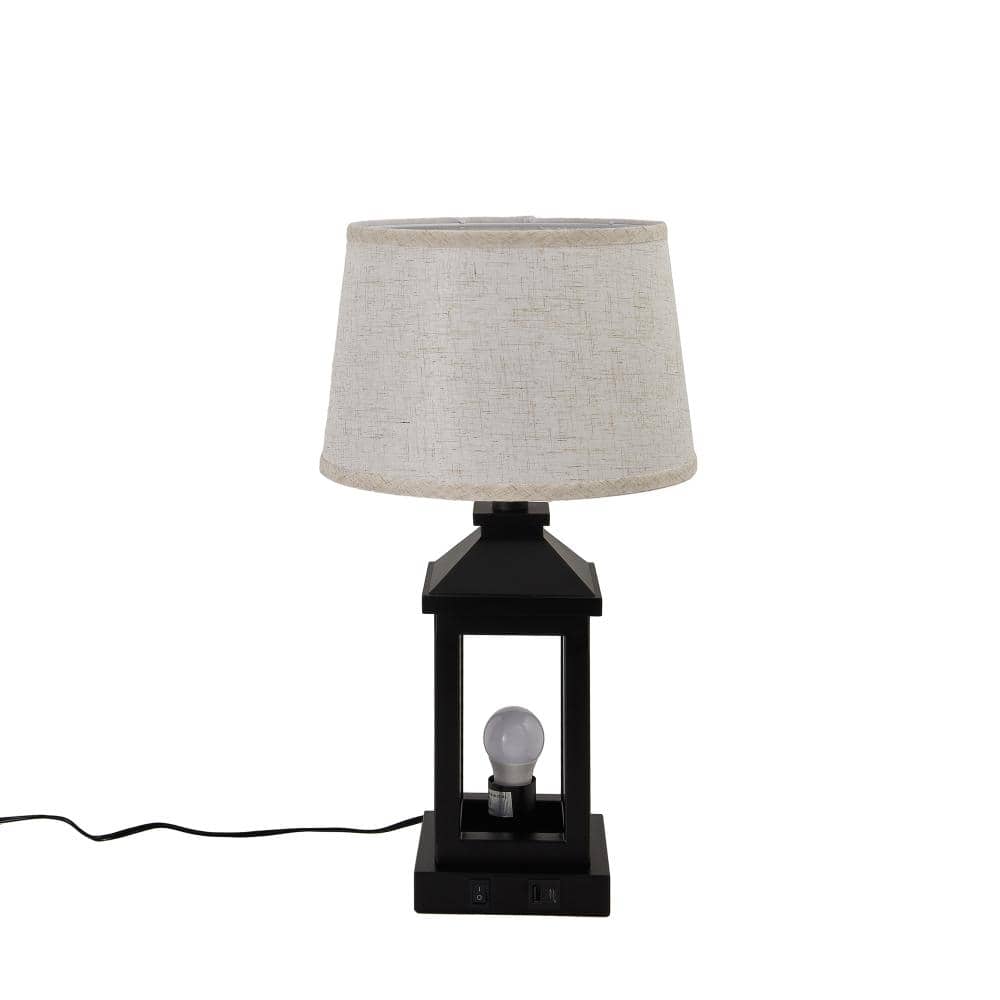 20.5 in. Black Dimmable LED Desk Lamp with Fabric Shade, Built-in USB for Bedroom, Office or Living Room (Set of 2) price history on PriceWatchPro