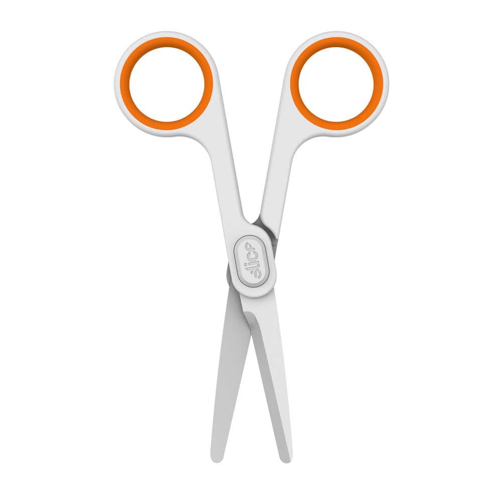 Slice Large Scissors (Rounded Tip) Color: White/Orange:Facility