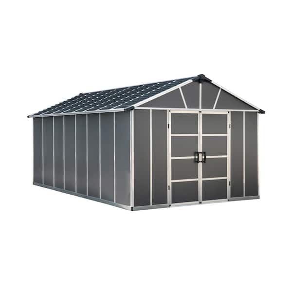 CANOPIA by PALRAM Yukon 11 ft. x 17 ft. Dark Gray Large Garden Outdoor Storage Shed