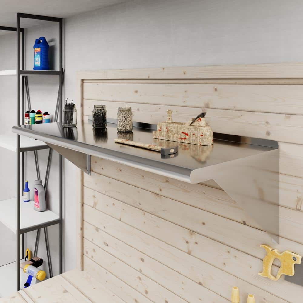 48" Long 18" Deep Stainless Steel Wall Shelf