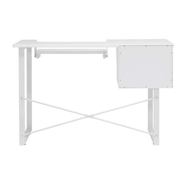 Sew Ready Dart MDF Sewing Machine Table with Adjustable Dropdown Platform  and Folding Side Shelf in Charcoal Black / White 13405 - The Home Depot