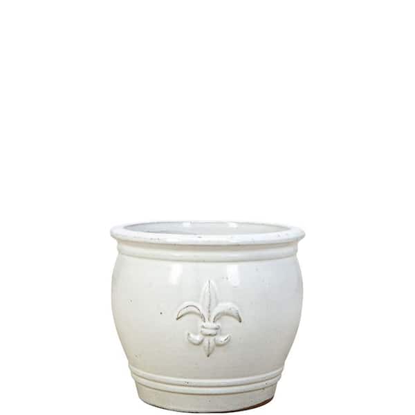 Unbranded 9 Qt. 9 in. White Clay New Orleans Planter