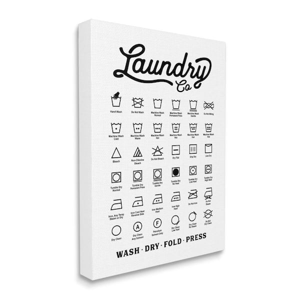 Stupell Industries "Vintage Laundry Co Washing Chart Guide" by Lettered and Lined Unframed Country Canvas Wall Art Print 24 in. x 30 in.