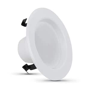 4 in. 50-Watt Equivalent Daylight (5000K) Dimmable CEC Integrated LED Retrofit White Recessed Light Trim Downlight