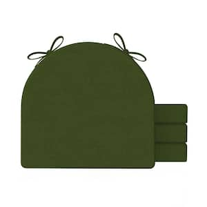 17 in. x 16 in. Indoor U-shape Strappy Non-slip Chair Seat Cushion for Multi-scenario Setups in Dark Green (4-Pack)