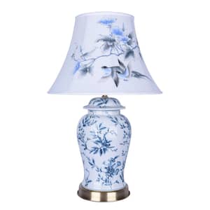 Dallas 31.5 in. Blue and White Table Lamp