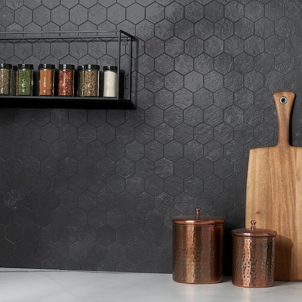 Mantis Black Gold 11.02 in. x 11.41 in. Matte Porcelain Floor and Wall Mosaic Tile (0.87 sq. ft./Each)