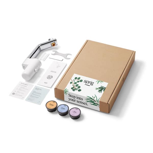 KOHLER Sprig 1-Spray Patterns 0 in. Wall Mount Fixed Showerhead Shower Infusion Attachment Kit in White with Polished Chrome