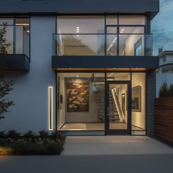 1-Light Black Modern Integrated LED Outdoor and Indoor Wall Light, Waterproof Porch Lantern Sconce for Garden