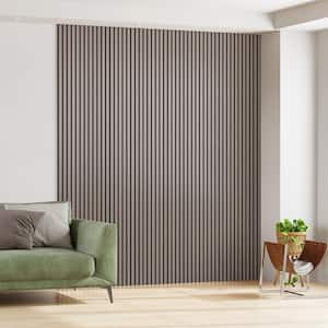 0.9 in. x 1.71ft. x 8.86 ft. Walnut Acoustic/Sound Absorb 3D Oak Overlapping Wood Slat Decorative Wall Paneling 1-Pack