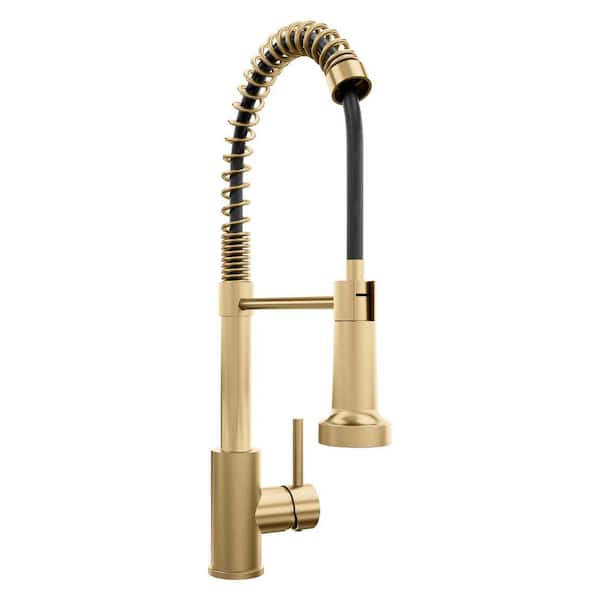 Rubicon Pull Down Spring Spray Wand Kitchen Faucet in Champagne Bronze