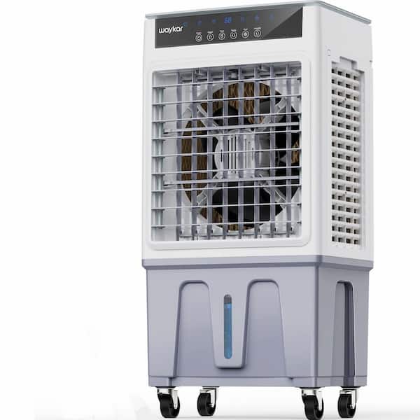 Gray 4800 CFM 3-Speed Portable Evaporative Cooler Up to 1,200 sq. ft. with Touch Panel, Remote Control for Garage, Yard