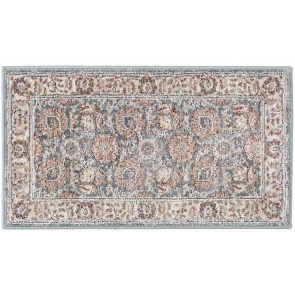 Reynell Light Blue Doormat 2 ft. x 3 ft. Floral Area Rug