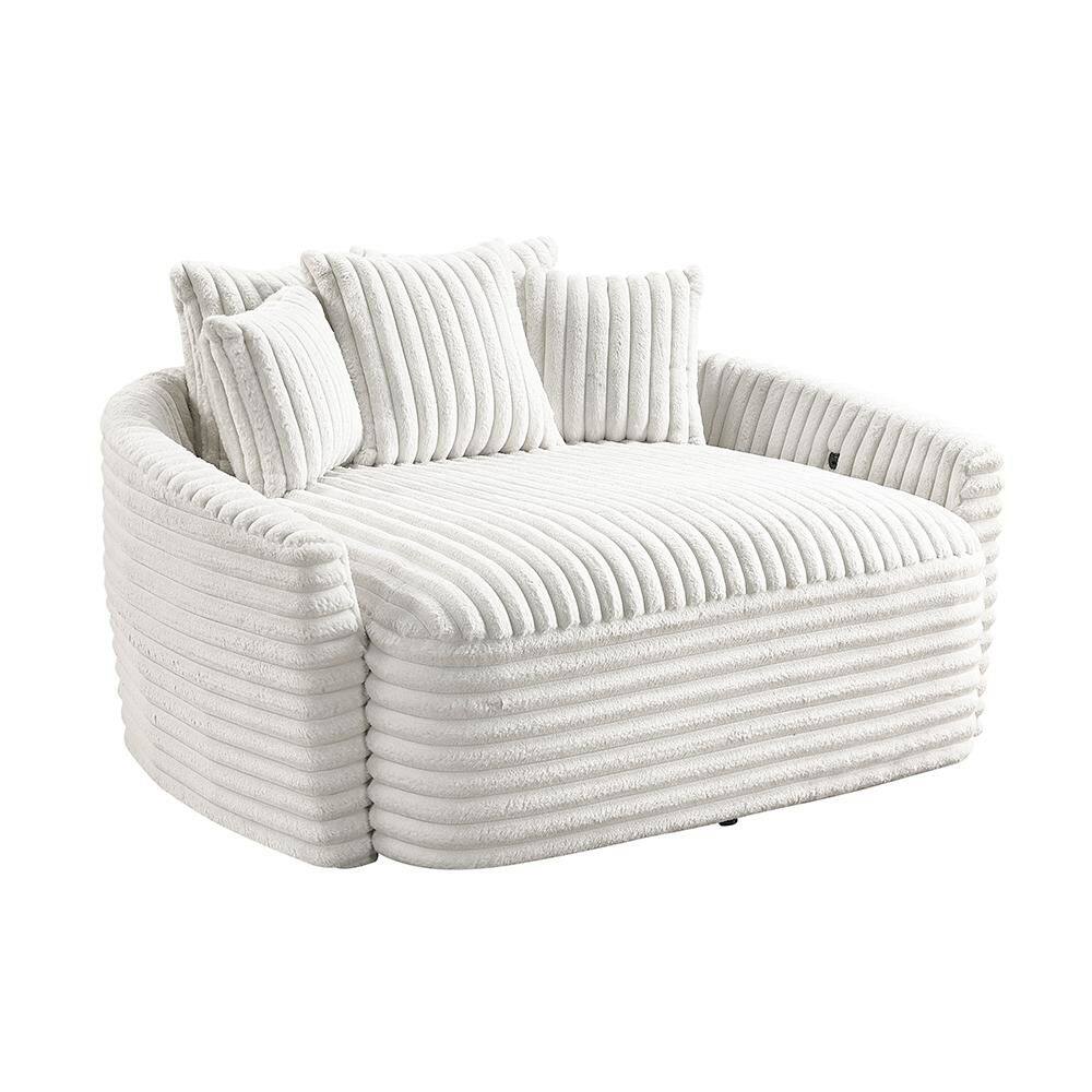 Lazzara Edelweiss Beige Corduroy Upholstery Oversized Chaise