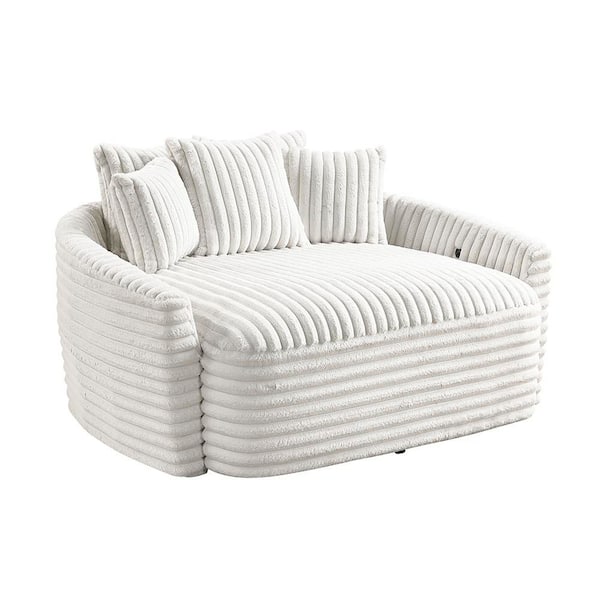 Edelweiss Beige Corduroy Upholstery Oversized Chaise Lounge