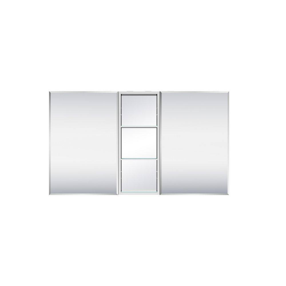 52 in. W x 30 in. H Rectangular Combo Recess/Surface Mount Medicine Cabinet with Mirror, Soft Close Door price history on PriceWatchPro